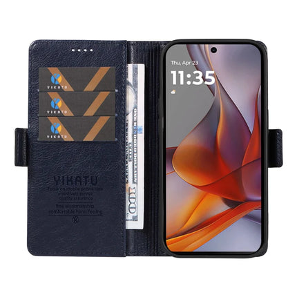 YIKATU YK-007 For Motorola Moto G75 5G Case Side Buckle PU Leather Phone Cover Litchi Texture