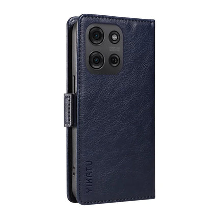 YIKATU YK-007 For Motorola Moto G75 5G Case Side Buckle PU Leather Phone Cover Litchi Texture