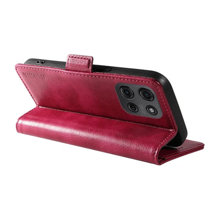 YIKATU YK-007 For Motorola Moto G75 5G Case Side Buckle PU Leather Phone Cover Litchi Texture