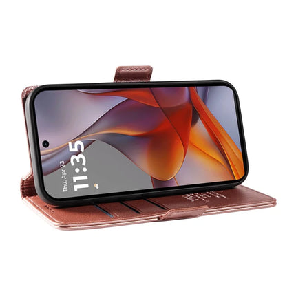 YIKATU YK-007 For Motorola Moto G75 5G Case Side Buckle PU Leather Phone Cover Litchi Texture