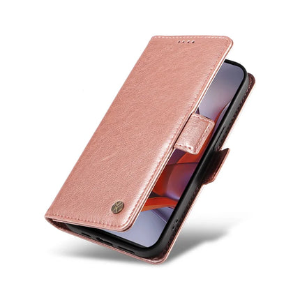 YIKATU YK-007 For Motorola Moto G75 5G Case Side Buckle PU Leather Phone Cover Litchi Texture