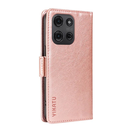 YIKATU YK-007 For Motorola Moto G75 5G Case Side Buckle PU Leather Phone Cover Litchi Texture