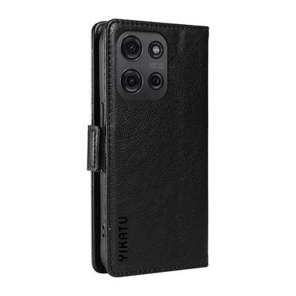 YIKATU YK-007 For Motorola Moto G75 5G Case Side Buckle PU Leather Phone Cover Litchi Texture