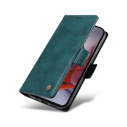 YIKATU YK-007 For Motorola Moto G75 5G Case Side Buckle PU Leather Phone Cover Litchi Texture