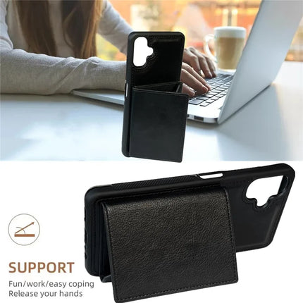 For Samsung Galaxy A06 5G / A06 Case Card Bag Kickstand TPU + PU Phone Cover
