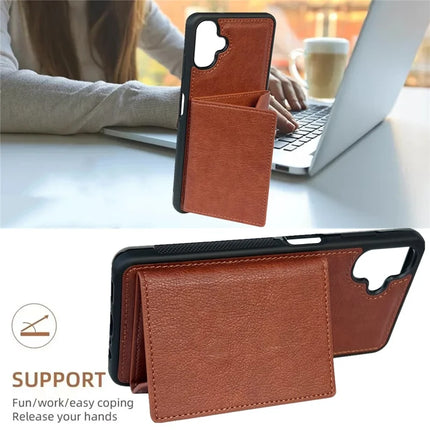 For Samsung Galaxy A06 5G / A06 Case Card Bag Kickstand TPU + PU Phone Cover