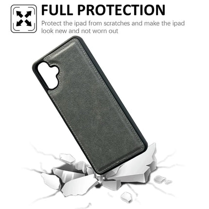 For Samsung Galaxy A06 Case Calf Texture PU Leather Anti Fingerprint Back Phone Cover
