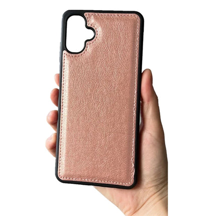 For Samsung Galaxy A06 Case Calf Texture PU Leather Anti Fingerprint Back Phone Cover