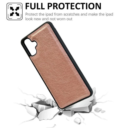 For Samsung Galaxy A06 Case Calf Texture PU Leather Anti Fingerprint Back Phone Cover