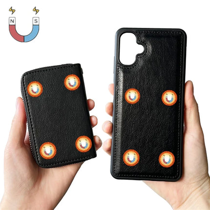 For Samsung Galaxy A06 Case Detachable Zipper Card Bag PU TPU Kickstand Phone Case with Strap