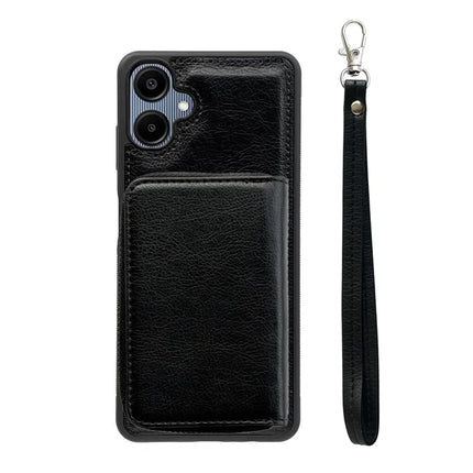 For Samsung Galaxy A06 Case Detachable Zipper Card Bag PU TPU Kickstand Phone Case with Strap