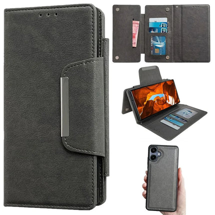 For Samsung Galaxy A06 5G / A06 Detachable Cover PU Leather 2 in 1 Magnetic Wallet Phone Case - Grey