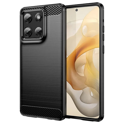For Motorola Moto G Stylus 5G (2025) Case Protective Phone Cover Carbon Fiber Texture Brushed - Black