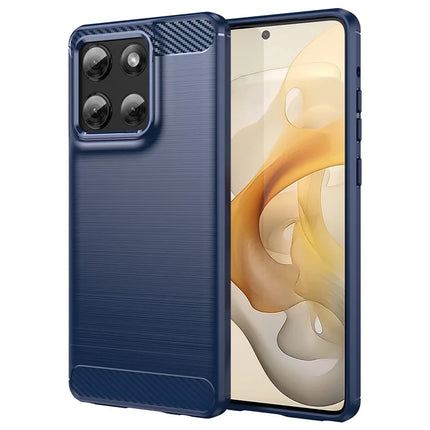 For Motorola Moto G Stylus 5G (2025) Case Protective Phone Cover Carbon Fiber Texture Brushed - Blue