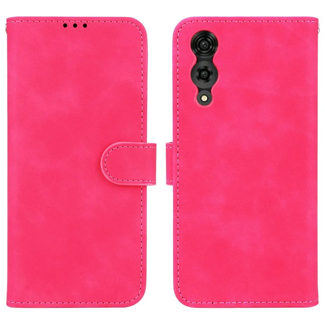 For Cubot A10 Leather Case Skin Feel Anti Drop Wallet Flip Phone Cover - Rose