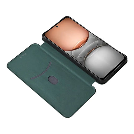 For Realme C75 Case Carbon Fiber Texture Drop-Proof PU Leather Phone Cover