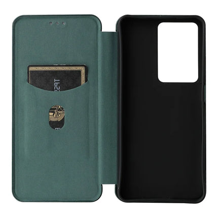 For Realme C75 Case Carbon Fiber Texture Drop-Proof PU Leather Phone Cover