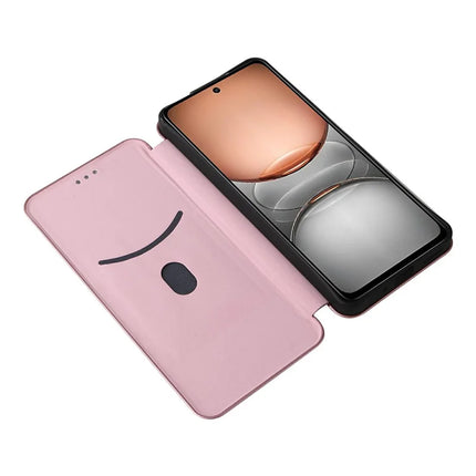 For Realme C75 Case Carbon Fiber Texture Drop-Proof PU Leather Phone Cover