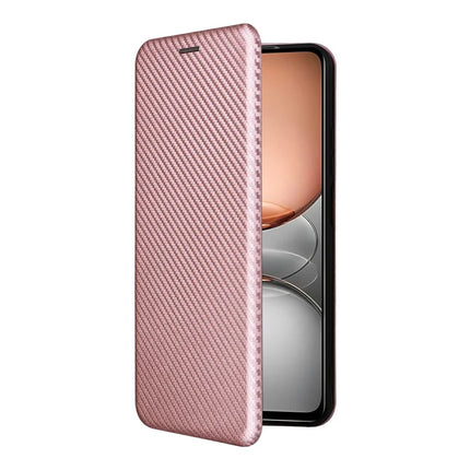 For Realme C75 Case Carbon Fiber Texture Drop-Proof PU Leather Phone Cover