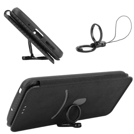 For Realme C75 Case Carbon Fiber Texture Drop-Proof PU Leather Phone Cover