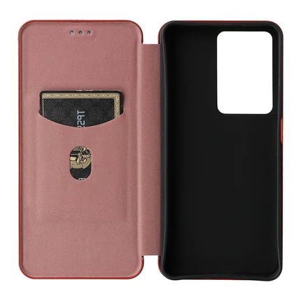 For Realme C75 Case Carbon Fiber Texture Drop-Proof PU Leather Phone Cover