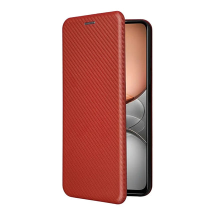 For Realme C75 Case Carbon Fiber Texture Drop-Proof PU Leather Phone Cover