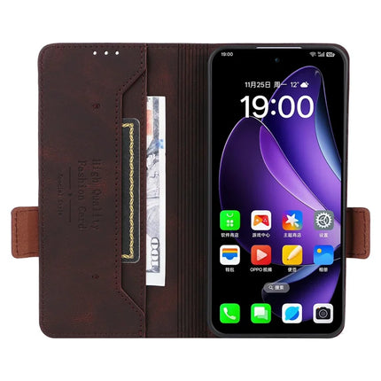 For Oppo Reno13 Pro 5G Case Leather Wallet Flip Phone Cover with Hardware Decor