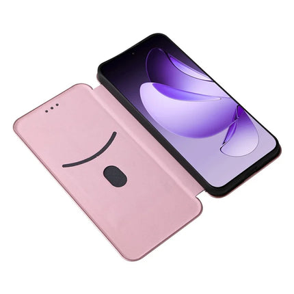 For Oppo Reno13 5G (Global) Case Carbon Fiber Texture Drop-Proof PU Leather Phone Cover
