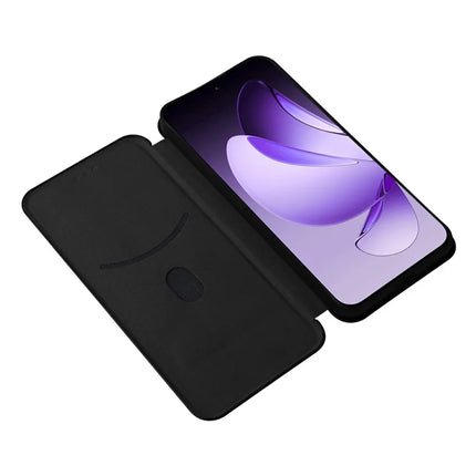 For Oppo Reno13 5G (Global) Case Carbon Fiber Texture Drop-Proof PU Leather Phone Cover