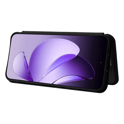 For Oppo Reno13 5G (Global) Case Carbon Fiber Texture Drop-Proof PU Leather Phone Cover