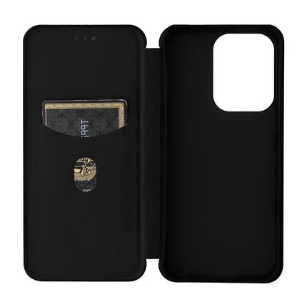 For Oppo Reno13 5G (Global) Case Carbon Fiber Texture Drop-Proof PU Leather Phone Cover