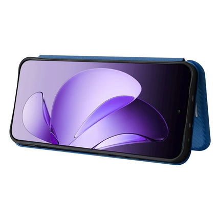 For Oppo Reno13 5G (Global) Case Carbon Fiber Texture Drop-Proof PU Leather Phone Cover