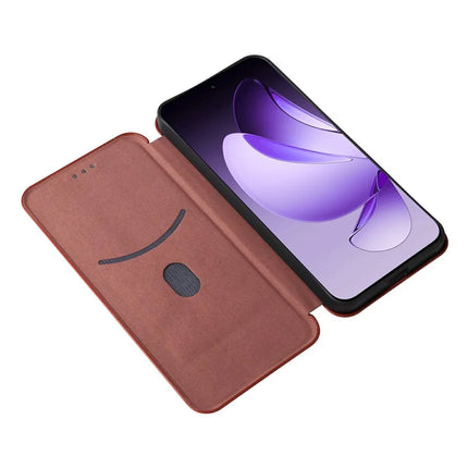 For Oppo Reno13 5G (Global) Case Carbon Fiber Texture Drop-Proof PU Leather Phone Cover