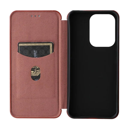 For Oppo Reno13 5G (Global) Case Carbon Fiber Texture Drop-Proof PU Leather Phone Cover