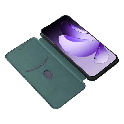 For Oppo Reno13 5G (Global) Case Carbon Fiber Texture Drop-Proof PU Leather Phone Cover
