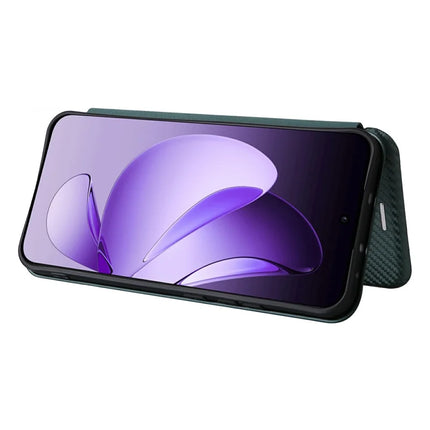 For Oppo Reno13 5G (Global) Case Carbon Fiber Texture Drop-Proof PU Leather Phone Cover