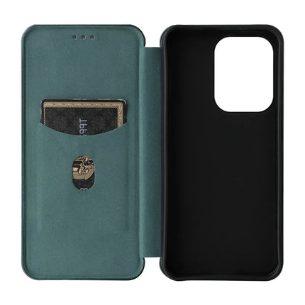For Oppo Reno13 5G (Global) Case Carbon Fiber Texture Drop-Proof PU Leather Phone Cover
