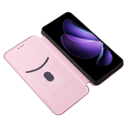 For Oppo Reno13 F 5G Case Carbon Fiber Texture Drop-Proof PU Leather Phone Cover