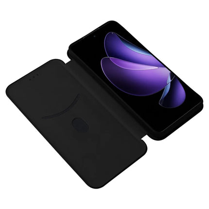 For Oppo Reno13 F 5G Case Carbon Fiber Texture Drop-Proof PU Leather Phone Cover