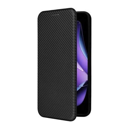 For Oppo Reno13 F 5G Case Carbon Fiber Texture Drop-Proof PU Leather Phone Cover