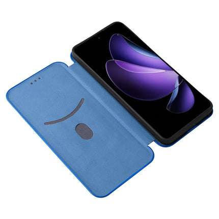 For Oppo Reno13 F 5G Case Carbon Fiber Texture Drop-Proof PU Leather Phone Cover
