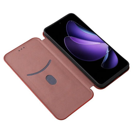 For Oppo Reno13 F 5G Case Carbon Fiber Texture Drop-Proof PU Leather Phone Cover