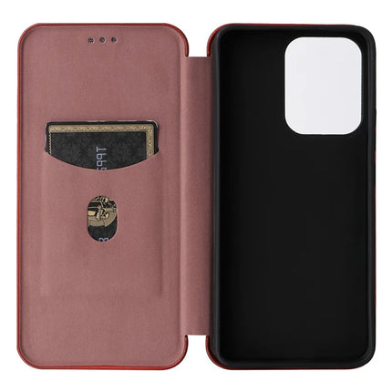 For Oppo Reno13 F 5G Case Carbon Fiber Texture Drop-Proof PU Leather Phone Cover
