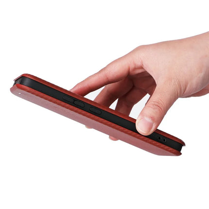For Oppo Reno13 F 5G Case Carbon Fiber Texture Drop-Proof PU Leather Phone Cover