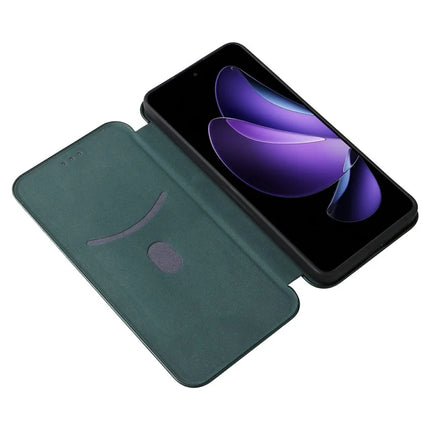 For Oppo Reno13 F 5G Case Carbon Fiber Texture Drop-Proof PU Leather Phone Cover