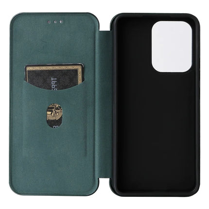 For Oppo Reno13 F 5G Case Carbon Fiber Texture Drop-Proof PU Leather Phone Cover