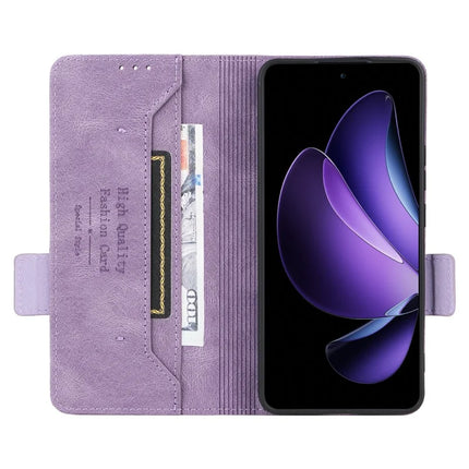 For Oppo Reno13 F 5G Case Leather Wallet Flip Phone Cover with Hardware Decor