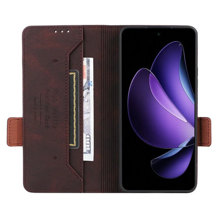 For Oppo Reno13 F 5G Case Leather Wallet Flip Phone Cover with Hardware Decor