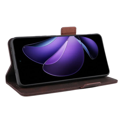 For Oppo Reno13 F 5G Case Leather Wallet Flip Phone Cover with Hardware Decor