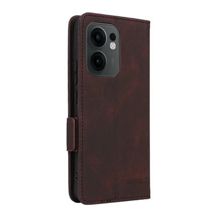 For Oppo Reno13 F 5G Case Leather Wallet Flip Phone Cover with Hardware Decor